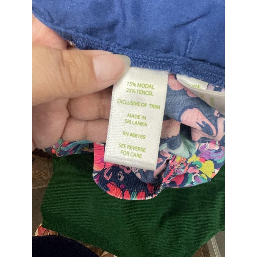 Lilly Pulitzer Pants Womens Medium Blue Pink Beach Loot Piper Pull On Casual - Picture 9 of 10
